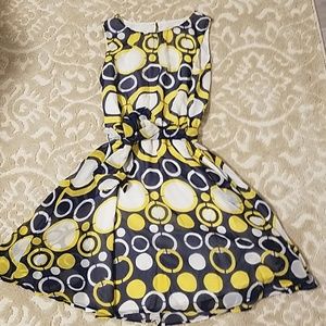 Cute, retro, blue and yellow 50s dress